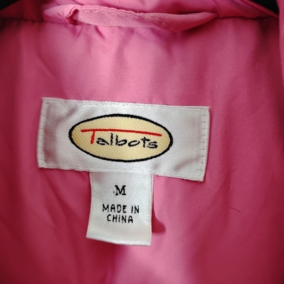 Talbots Pink Goose Down Puffer Vest Size M Quilted Hooded Preppy Staple - Picture 8 of 9